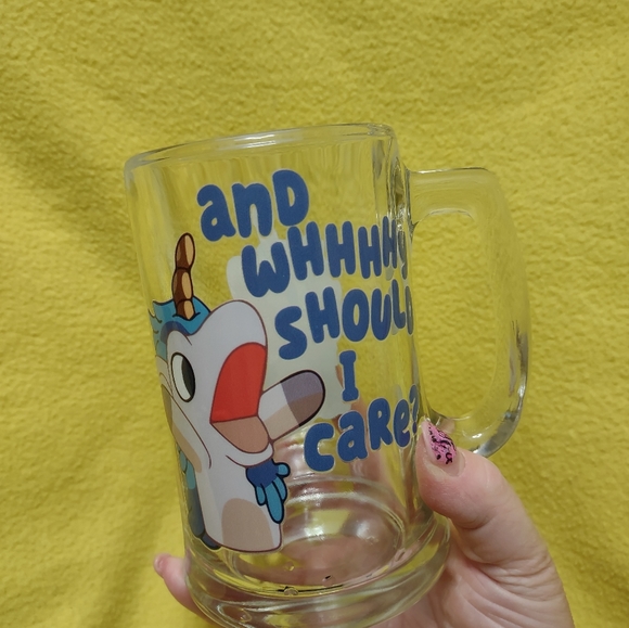 Unicorse bluey 16 oz beer mug - Picture 4 of 6